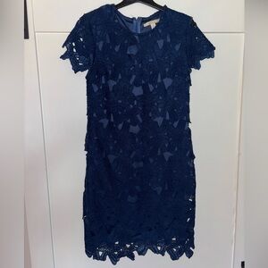 Elegant Navy Lace Dress